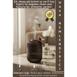 Wintoup Premium Buhar Makinesi Şık Kuş Detaylı Ahşap Görünümlü Renkli LED Işık Oda Hava Nemlendirici 280 ml - Çok Renkli