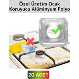 Wintoup Premium Dayanıklı Uzun Ömürlü Kolay Temizlenebilir Kare Alüminyum Folyo 20Adet