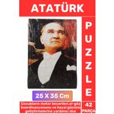 Wintoup Premium Eğitici Eğlenceli El-Göz Koordinasyonu Motor Becerisi Geliştiren 42 Parça Puzzle ATATÜRK
