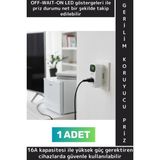 Wintoup Premium Ev Ofis Montaj Gerektirmeyen Tak Çalıştır Akıllı Gecikme Sistemli Gerilim Koruyucu Priz - Çok Renkli