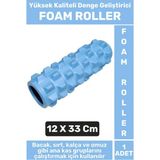 Wintoup Premium Fitness Aerobik Denge Stabilite Kas Esnekliği Geliştirici Kadın Erkek Foam Roller 33 Cm - Mavi