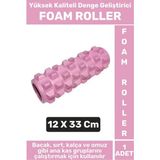 Wintoup Premium Fitness Aerobik Denge Stabilite Kas Esnekliği Geliştirici Kadın Erkek Foam Roller 33 Cm - Pembe
