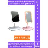 Wintoup Premium Profesyonel Ev Kuaför Kullanım Hediyelik Şık Diktörgen LED Işıklı Makyaj Aynası 29 x 19 cm - Çok Renkli