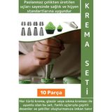 Wintoup Premium Profesyonel Hobi Kullanım Mutfak Pasta Kek Süsleme Çok Şık Pratik Krema Sıkma Seti 10 Parça - 26 x 26 x 7 cm
