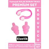 Wintoup Premium Set Elastik Yumuşak Havuz Deniz Su Sızdırma Gürültü Önleyici KULAK BURUN TIKACI SETİ