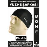 Wintoup Premium Su Geçirmez Elastik Yumuşak Yüzücü Havuz Deniz Yüzme Şapkası Silikon Bone 1 Adet