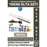 Wintoup Profesyonel Kullanıma Hazır Şık Taşıma Çantası Hediyeli Balıkçı Hobi Tam Takım Tekne Olta Seti 150CM - Siyah