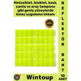 Wintoup #reflektör Motosiklet Bisiklet Kask Uyarı Güvenlik Altıgen Petek Dokulu 10 Adet Reflektör Sticker Seti - Tek Ebat