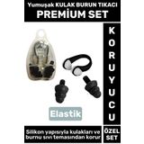 Wintoup Set Elastik Yumuşak Havuz Deniz Su Sızdırma Gürültü Önleyici Kulak Burun Tikaci Seti