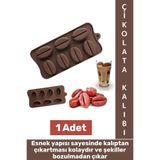Wintoup Sıcak Soğuğa Dayanıklı Tatlı Çikolata Jelibon Çok Şık Kahve Çekirdeği Şekilli Esnek Silikon Kalıp