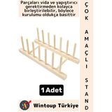 Wintoup #stand Montajsız Mutfak Banyo Dolap Içi Tezgah Üstü Düzenleyici Çok Amaçlı Ahşap Görünüm Bambu Stand