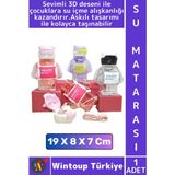 Wintoup #sumatarası Çocuk Su Içme Alışkanlığı Ofis Okul Spor Çok Şık Sevimli 3D Desenli Askılı Su Matarası - Suluk - Tek Kişilik - Çok Renkli