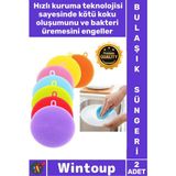 Wintoup #süngeri Mutfak Hijyen Seti Yağ Sökücü Uzun Ömürlü Esnek Pratik Silikon Bulaşık Yıkama Süngeri 2 Adt - Çok Renkli
