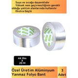 Wintoup Suya Sıcaklığa Dayanıklı Tamir Soba Boru Yama Alüminyum Yanmaz Folyo Bant 44 mm - 20 mt 3 Ad