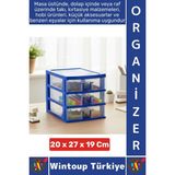 Wintoup #takıorganizer Dayanıklı Plastik Masa Üstü Dolap Raf Küçük Eşya 3 Çekmeceli Komidin Mini Organizer - Standart