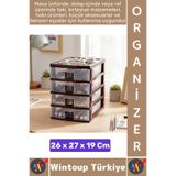 Wintoup #TakıOrganizer Dayanıklı Plastik Masa Üstü Dolap Raf Küçük Eşya 4 Çekmeceli Komidin Mini Organizer