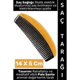 Wintoup #tarak Kompakt Çanta Boy Saç Tarağı Kırılma Elektriklenme Azaltan Rahatlatıcı Meditatif Etkili Palo Santo Aromalı Estetik Doğal Kemik Tarak 14 x 5 cm