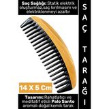 Wintoup #tarak Kompakt Mini Çanta Boy Saç Tarağı Kırılma Elektriklenme Azaltan Rahatlatıcı Meditatif Etkili Palo Santo Aromalı Estetik Doğal Kemik Tarak 14 x 5 cm