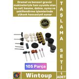 Wintoup #taşlama Gravür Seti Matkap Dramel Makine Kalıpçı Taşlama Zımparalama Polisaj Fırçalama 105 Parça - Tek Ebat - Çok Renkli