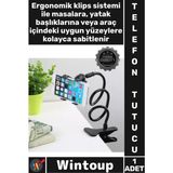 Wintoup #telefontutucu Spiral Gövdeli Esnek Masaüstü Konforlu Akrobat Telefon Tutucu Oynar Başlıklı Siyah - Tek Ebat - Çok Renkli