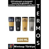 Wintoup #termos Kamp Outdoor Piknik Ev Ofis Gündelik Hediyelik Şık Detaylı Çift Katmanlı Mug Termos 600 ml - Çok Renkli - 0,60 lt