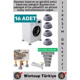 Wintoup #titreşimönleyici Kaydırmaz Ses Titreşim Önleyici Çamaşır Makinesi Mobilya Sabitleyici Ayak 16 Adet