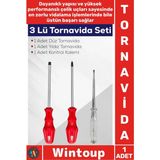 Wintoup #tornavida Profesyonel Tamir Takımı Elektrikçi El Aleti Düz Yıldız Tornavida Kontrol Kalemi 3'lü Set - Çok Renkli - Tek Ebat