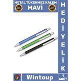 Wintoup #tükenmezkalem Lüks Ofis Öğretmenler Günü Hediyelik Promosyon Kaliteli Tasarım Ergonomik Metal Tükenmez Kalem Mavi - Çok Renkli - Tek Ebat