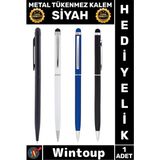 Wintoup #tükenmezkalem Özel Üretim Lazer Baskı Uygun Promosyon Öğretmenler Günü Hediyelik Şık Kurumsal Dayanıklı Metal Tükenmez Touchpen Kalem Siyah - Çok Renkli - Tek Ebat - Tükenmez Kalem