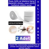 Wintoup Uzun Ömürlü Su Nem Küf Dayanıklı Mutfak Lavabo Pencere Kenar Yalıtım Bandı 2.5 cm x 3.2 Metre 2 Adet - Beyaz