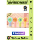 Wintoup #vantilatör Kompakt Hafif Sessiz Çalışma Ev Ofis Seyahat Serinleme Çok Şık Sevimli Tasarım Renkli Işıklı Şarjlı 2 Kademeli Mini El Fanı Vantilatör