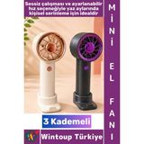 Wintoup #vantilatör Mini Çanta Boy Gündelik Seyahat Tipi Kompakt Taşınabilir Hafif Sessiz Çalışma Ev Ofis Yaz Serinleme Çok Şık Tasarım 3 Kademeli Şarjlı El Fanı Vantilatör