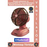 Wintoup #vantilatör Sessiz Çalışma Yoğun Üflemeli Retro Model 2 Kademeli Şarjlı Mini Masa Üstü Vantilatör