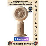 Wintoup #vantilatör Sessiz Yoğun Üflemeli 3 Kademeli Stantlı Ayarlanabilir Şarjlı Mini El Fanı Vantilatör