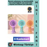 Wintoup #vantilatör Seyahat Tipi Kompakt Taşınabilir Hafif Sessiz Çalışma Ev Ofis Yaz Serinleme Sevimli Şık Renkli 3 Kademeli Şarjlı Işıklı Mini El Fanı Vantilatör
