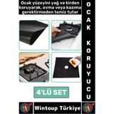 Wintoup Yanmaz Yapışmaz Kaymaz Ocak Brülor Yağ Kir Koruyucu Kolay Temizlenir Ocak Koruyucu Ped 4'lü Set