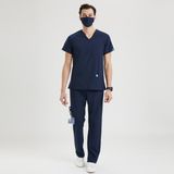 Wio Uniform Likralı Dinamik Basic Doktor, Hemşire Forması – Erkek, Lacivert - 2XL