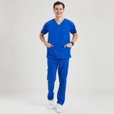 Wio Uniform Likralı Dinamik Basic Doktor, Hemşire Forması – Erkek, Royal Mavi - XL