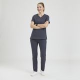 Wio Uniform Likralı Dinamik Clower Likralı Dinamik Doktor, Hemşire Forma Takım - Kadın, Koyu Gri