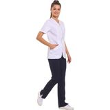 Wio Uniform LİKRALI DİNAMİK IRIS MEDİKAL ÜNİFORMA, SPA, ESTETİK VE GÜZELLİK MERKEZİ FORMA TAKIM - KADIN, BEYAZ XS