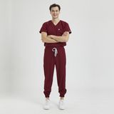 Wio Uniform Likralı Dinamik Jogger Doktor, Hemşire Forma Takım - Erkek, Bordo - 2XL