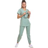 Wio Uniform LİKRALI DİNAMİK JOGGER DOKTOR, HEMŞİRE FORMA TAKIM - KADIN, MINT YEŞİL S