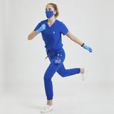Wio Uniform Lıkralı Dinamik Jogger Doktor, Hemşire Forma Takım - Kadın, Royal Mavi - XS