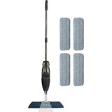 Wipe Sprey Mop Gri 4 Mop Bezli Tıpasız Sistem 700 cc Su Hazneli Mikrofiber Parke Mermer Fayans Için Üretici Garantili