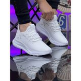 Wipper Triko Nefes Alan Terletmez Ortopedik Unisex Sneaker Memory Foam Faylon Taban Hafif Spor Ayakkabı - Beyaz Beyaz