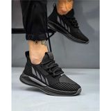 Wipper Ultra Hafif Triko Sneaker - Nefes Alan Ortopedik Poli Taban Unisex Yazlık Spor Ayakkabı - Siyah - Füme