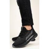 Wipper Ultra Hafif Triko Sneaker - Nefes Alan Ortopedik Poli Taban Unisex Yazlık Spor Ayakkabı Yazlık Siyah Füme