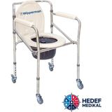Wipperman W517 Katlanabilir Tekerlekli Hasta Tuvalet Sandalyesi (Klozet Uyumlu) - 100 - Beyaz