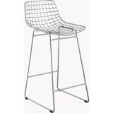 Wire Metal Tezgah Taburesi – Siyah, Endüstriyel Tasarım - Gümüş