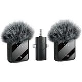Wireless Microphone Kablosuz Yaka Mikrofonu Video Youtube Tiktok Canlı Yayın Stüdyo Mikrofon (F11-2 Tüylü Ikili Vlog Live Show) - standart